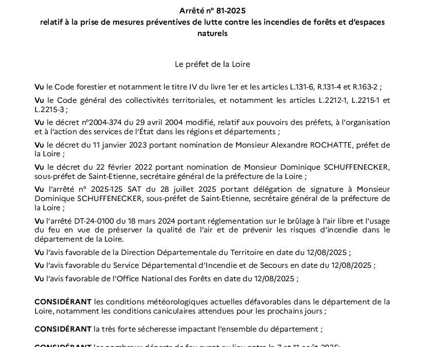🔥PRÉVENTION CONTRE LES INCENDIES DE FORÊTS ET D’ESPACES